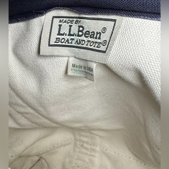 1990s L.L. Bean Boat and Tote Shoulder Bag Rare Nautical Sailboat Print Zip Top - Picture 3 of 15